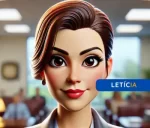 Letícia, Assistente de IA jurídico que identifica riscos e protege interesses, analisando contratos com precisão para garantir segurança e clareza.